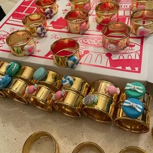 Gold Napkin Rings with Colorful Accents